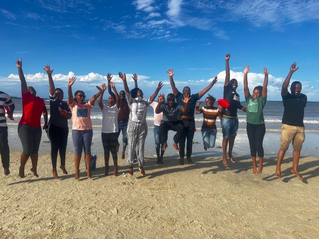 Group Celebration on Beach